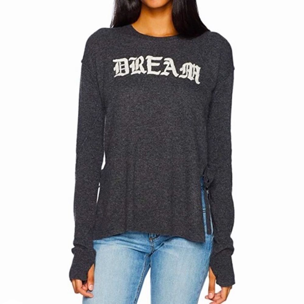 Pam & Gela Grey Wool Cashmere Blend "Dream" Sweater Size MED